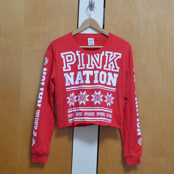 PINK Victoria's Secret Tops - Christmas 2017 Pink Nation Long Sleeved Shirt